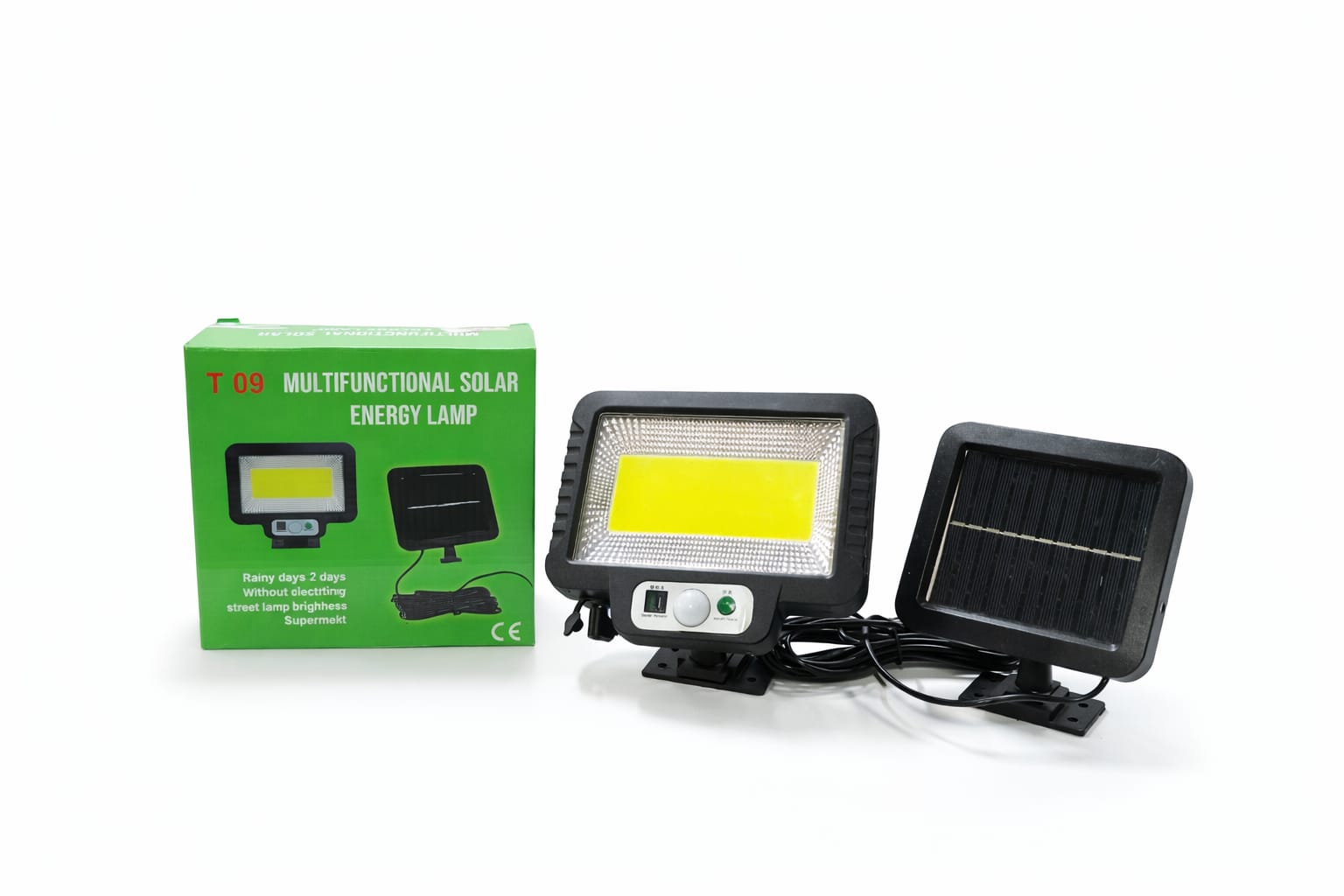 Solar-LED-Flutlicht mit externem Solarpanel